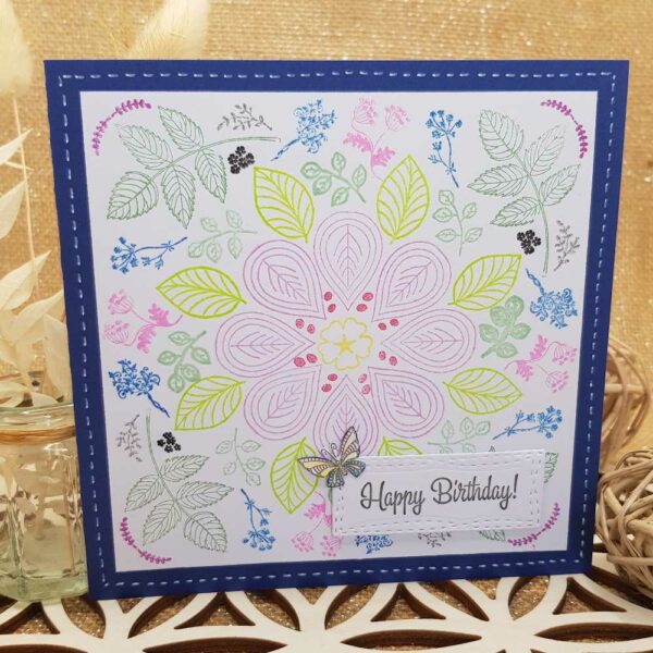 carte anniversaire bleu mandala