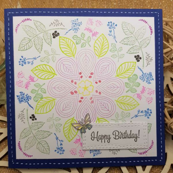 carte anniversaire bleu mandala