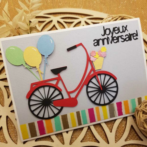 carte anniversaire vélo