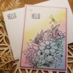 carte hello fleuri enveloppe