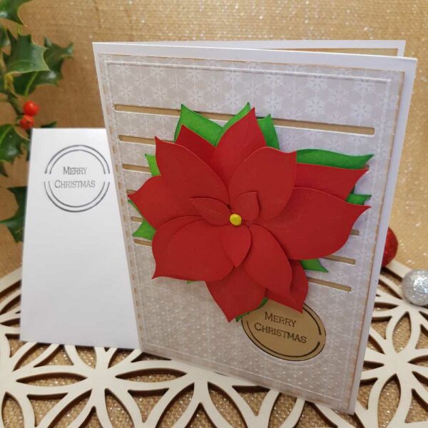 carte noël poinsettia enveloppe