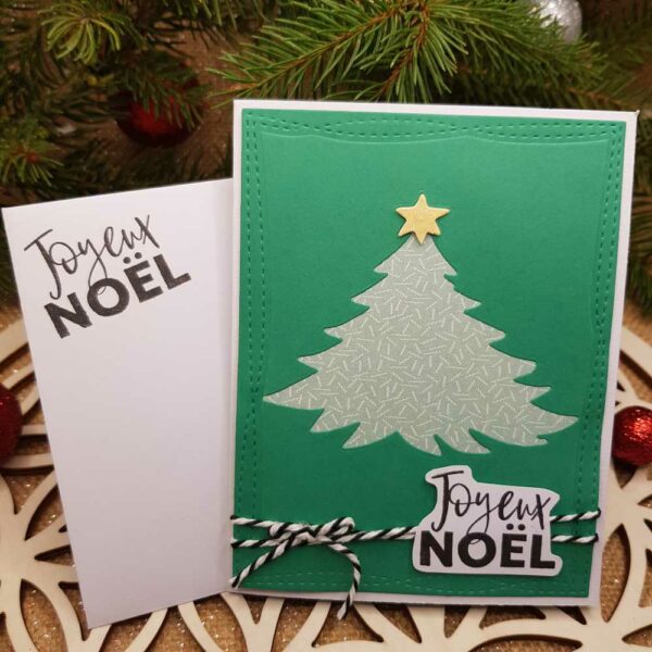 carte noël sapin enveloppe