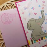 carte éléphanteau rose enveloppe zoom