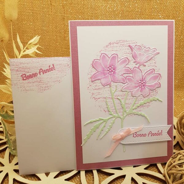 carte voeux 382 rose enveloppe