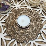bougeoir en bois artisanal