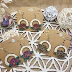 boucles d'oreilles en bois artisanales - idée cadeau