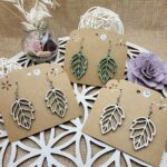 boucles d'oreilles artisanales en bois