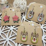 boucles d'oreilles en bois faites main