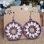 boucles d'oreilles artisanales en bois - fait main