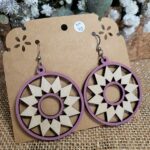 boucles d'oreilles artisanales en bois