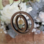boucles d'oreilles en bois avec pierres naturelles