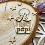 idée cadeau - porte-clés papi en bois - fête des papis