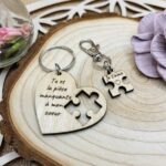 Porte-clés St Valentin coeur et pièce de puzzle