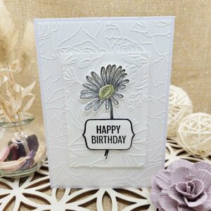 carte anniversaire artisanale marguerite