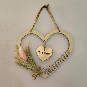 cœur en bois - cadeau pour Maman artisanal et personnalisé