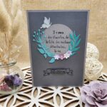Carte de vœux mariage PACS grise "Étincelles folie émotions" artisanale Un oeil créatif