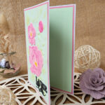 carte faite main avec fleurs en 3D