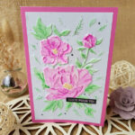 carte artisanale avec fleurs effet aquarelle