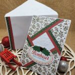 Enveloppe de la carte “Bonheur d’être ensemble” avec motif feuillage, création artisanale en papier