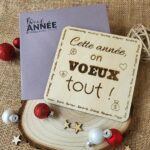 carte de voeux artisanale en bois gravé - carte originale et durable