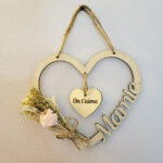 décoration murale coeur en bois personnalisée, cadeau fête des grands-mères, cadeau mamie personnalisé