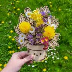 porte-fleurs enfants - support en bois