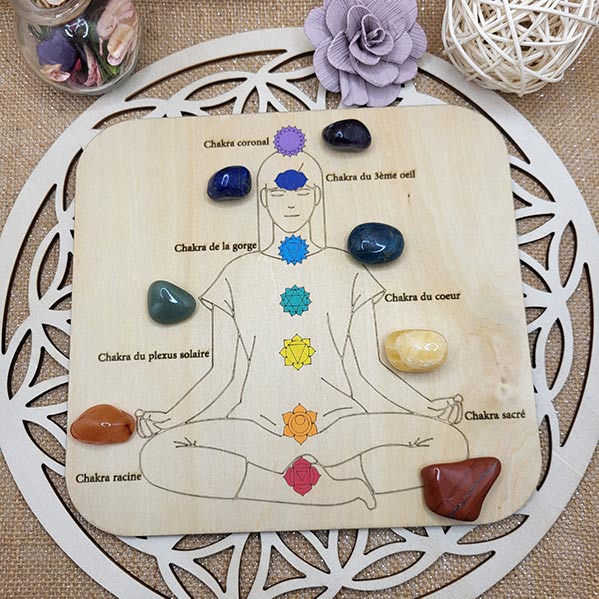 Kit planche 7 chakras et ses pierres naturelles