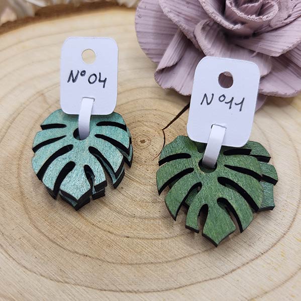 breloques feuilles pour les boucles d'oreilles créoles