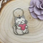 porte-clés bois artisanal chat